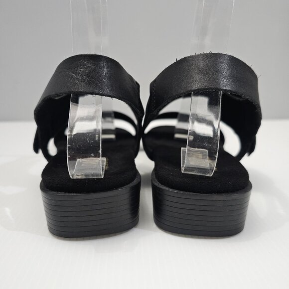 Munro Cleo Sandal Open Toe Buckle Black Leather Womens Size 9.5 - Picture 10 of 13